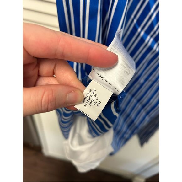 Banana Republic NWT One Shoulder Blue Stripe Midi Dress, Sz 0, MSRP $128 - Picture 10 of 11